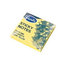 Forofis Öntapadós jegyzettömb Forofis 76x76 mm 80 lapos neon sárga post-it