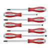 FORTUM garancia csavarhúzó klt., 7db; lapos: 3×75, 5×100, 6×125mm, PH1×100, PH2×125, PZ1×100, PZ2×125, CV. mágneses, papír doboz