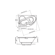  Fortuna aszimmetrikus kád 170x100 jobbos kád, zuhanykabin