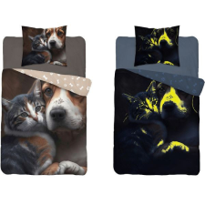 Foszforeszkáló kutyás cicás ágynemű (brown) lakástextília