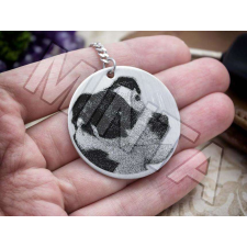  Fotógravírozás acél kör medálos kulcstartó kulcstartó