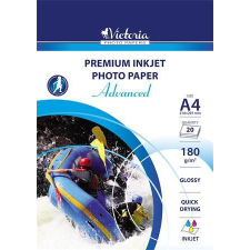 Fotópapír, tintasugaras, A4, 180 g, fényes, VICTORIA PAPER "Advanced" fotópapír