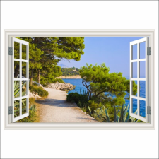  Fotótapéta Ablakút, nagy, fenyőfák, 250 x 170 cm tapéta, díszléc és más dekoráció