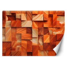  Fotótapéta, Narancssárga kocka 3D - 200x140 cm tapéta, díszléc és más dekoráció
