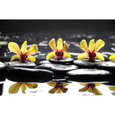 Fotótapéta Sárga orchideák kövekkel, 300 x 250 cm tapéta, díszléc és más dekoráció