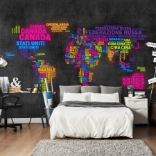 Fotótapéta térkép - map, Italian - colors Világtérkép 250x193 térkép