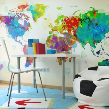  Fotótapéta térkép - Paint splashes map of the World Világtérkép 450x270 térkép