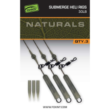 FOX Naturals Submerge Heli Rigs fonott süllyedő előke 3db - 40lbs horgászkiegészítő