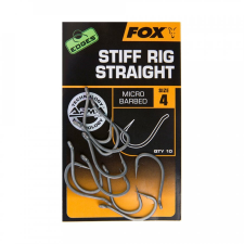 FOX Stiff Rig Straight horog 10db teflon bevonattal - 4 horog
