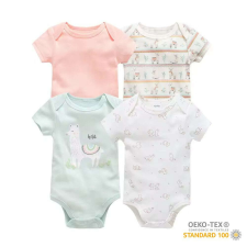 Foxy Baby Rövid ujjú pamut body szett (4db-os) ( 68 ) - Láma kombidressz, body