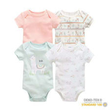 Foxy Baby Rövid ujjú pamut body szett (4db-os) ( 74 ) - Láma kombidressz, body