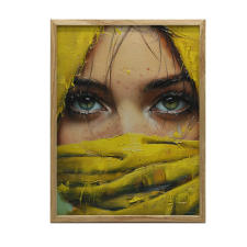 FRAME FALI PLAKÁT MYSTERIOUS EYES GOLD FRAME 50x70 CM grafika, keretezett kép