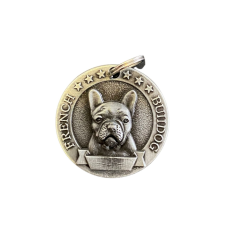  Francia bulldog gravírozható biléta nyakörvre, Ezüst nyakörv, póráz, hám kutyáknak