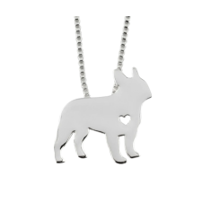  Francia bulldog nyaklánc, ezüst színben nyaklánc