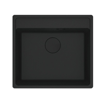 Franke MARIS 2.0 MRG 610-52 TL egymedencés gránit mosogató, szifonnal, MATT fekete, beépíthető mosogatótálca