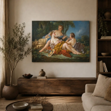  François Boucher - Pásztori bizalmasságok vászonkép dekoráció