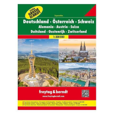 Freytag &amp; Berndt Ausztria, Németország, Svájc atlasz spirálkötésben, 1:300 000 Freytag térkép DACHAA SP 2016 térkép