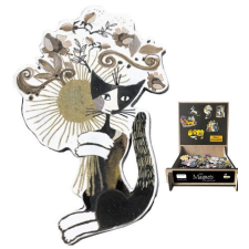 Fridolin Hűtőmágnes (MDF lap) 4x6cm,Rosina Wachtmeister:cat Sepia,Blumenstrauss hűtőmágnes