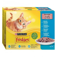 Friskies Állateledel alutasakos PURINA Friskies macskáknak lazac-tonhal-tőkehal-szardínia 12x85g macskaeledel