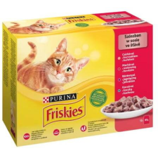 Friskies Szószban Marhával, Csirkével, Tonhallal, Tőkehallal nedves macskaeledel – 4×85 g macskaeledel
