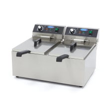  Fritőz olajsütő 2 x 11L - Dupla kosár - Maxima 09365227 fritőz