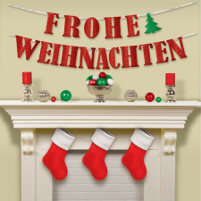Frohe Weihnachten papír felirat 365 cm party kellék