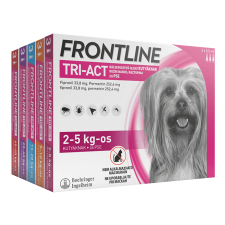 Frontline Tri-Act Rácsepegtető oldat kutyáknak 2-5kg 3X élősködő elleni készítmény kutyáknak