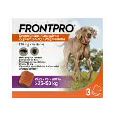 Frontpro 136 mg rágótabletta kutyáknak 25-50 kg 3x élősködő elleni készítmény kutyáknak