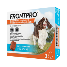 Frontpro 68 mg rágótabletta 10-25 kg 3X élősködő elleni készítmény kutyáknak