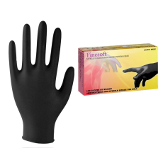 Frosch Finesoft Nitril vizsgáló kesztyű, púdermentes, fekete "L" 100 db/doboz