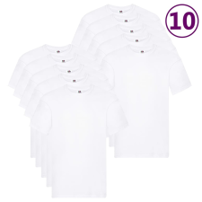 Fruit of the Loom 10 db 5XL-s méretű fehér pamutpóló munkaruha