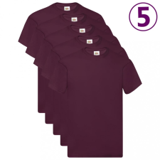 Fruit of the Loom 5 db S-s méretű burgundi vörös pamutpóló munkaruha