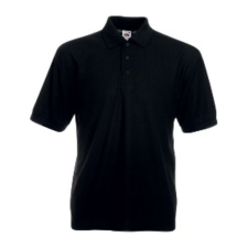 Fruit of the Loom F22 galléros piké póló 65/35, Black - 2XL férfi póló