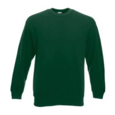 Fruit of the Loom F41 kereknyakú pulóver, SET-IN SWEAT, Bottle Green - 2XL férfi pulóver, kardigán