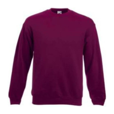Fruit of the Loom F41 kereknyakú pulóver, SET-IN SWEAT, Burgundy - M férfi pulóver, kardigán