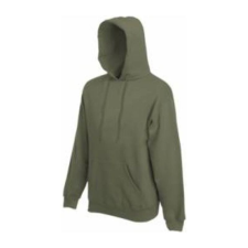 Fruit of the Loom F44 kapucnis pulóver, HOODED SWEAT, Olive - M férfi pulóver, kardigán