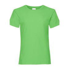 Fruit of the Loom F58 kislány póló, GIRLS VALUEWEIGHT T, Lime - 5/6 gyerek póló