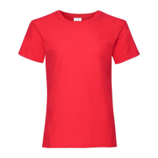 Fruit of the Loom F58 kislány póló, GIRLS VALUEWEIGHT T, Red - 3/4 gyerek póló