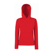 Fruit of the Loom F81 kapucnis Női pulóver, LADY-FIT HOODED SWEAT, Red női pulóver, kardigán