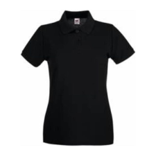 Fruit of the Loom FN01 Női galléros póló, LADY FIT PREMIUM POLO, Black női póló