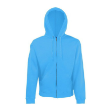 Fruit of the Loom FN07 cipzáras kapucnis pulóver, HOODED SWEAT JACKET, Azure - M férfi pulóver, kardigán