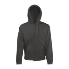 Fruit of the Loom FN07 cipzáras kapucnis pulóver, HOODED SWEAT JACKET, Graphite férfi pulóver, kardigán
