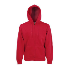 Fruit of the Loom FN07 cipzáras kapucnis pulóver, HOODED SWEAT JACKET, Red - M férfi pulóver, kardigán