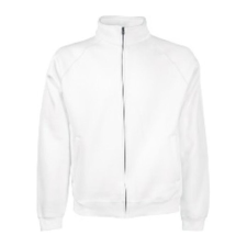 Fruit of the Loom FN08 cipzáras galléros pulóver, CLASSIC SWEAT JACKET, White - M férfi pulóver, kardigán