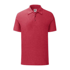 Fruit of the Loom FN66 galléros póló, ICONIC POLO, Heather Red - L férfi póló