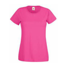Fruit of the Loom FU78 Női környakas póló, LADY-FIT VALUEWEIGHT T, Fuchsia - L