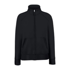 Fruit of the Loom FU80 zipzáras Női pulóver, Premium Lady Fit Sweat Jacket, Black női pulóver, kardigán
