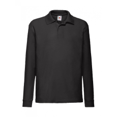Fruit of the Loom Gyerek hosszú ujjú galléros póló Fruit of the Loom Kids' 65/35 Long Sleeve Polo 116 (5-6), Fekete