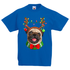 Fruit of the Loom Karácsonyi Pug - Gyerek Póló