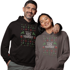 Fruit of the Loom, Kariban Antiszociális karácsony - Unisex Kapucnis Pulóver női pulóver, kardigán